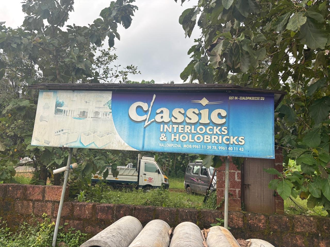 Classic Concrete Products Factory Sign in Nallompuzha